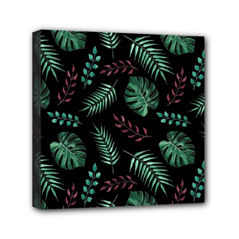 Abstract-seamless-pattern-with-tropical-leaves-hand-draw-texture-vector Mini Canvas 6  X 6  (stretched) by Amaryn4rt