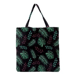 Abstract-seamless-pattern-with-tropical-leaves-hand-draw-texture-vector Grocery Tote Bag by Amaryn4rt