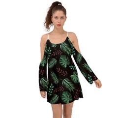 Tropical Leaves Pattern Boho Dress