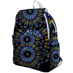 Mandala Floral Wallpaper Rose Window Strasbourg Cathedral France Top Flap Backpack by Sarkoni