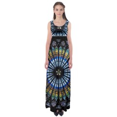 Mandala Floral Wallpaper Rose Window Strasbourg Cathedral France Empire Waist Maxi Dress