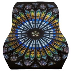 Mandala Floral Wallpaper Rose Window Strasbourg Cathedral France Car Seat Back Cushion  by Sarkoni