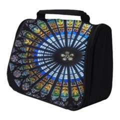 Mandala Floral Wallpaper Rose Window Strasbourg Cathedral France Full Print Travel Pouch (small) by Sarkoni