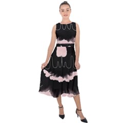 Garage Indie Arctic Monkeys Psychedelic Punk Rock Midi Tie-back Chiffon Dress