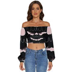 Garage Indie Arctic Monkeys Psychedelic Punk Rock Long Sleeve Crinkled Weave Crop Top by Sarkoni