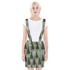 Christmas Trees Pattern Wallpaper Braces Suspender Skirt by Pakjumat