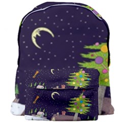 House Tree Man Moon Night Stars Giant Full Print Backpack by Pakjumat