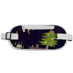 House Tree Man Moon Night Stars Rounded Waist Pouch by Pakjumat