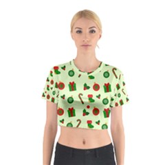 Festive Background Holiday Background Cotton Crop Top by Pakjumat