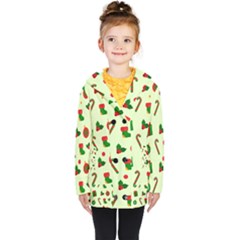 Festive Background Holiday Background Kids  Double Breasted Button Coat by Pakjumat