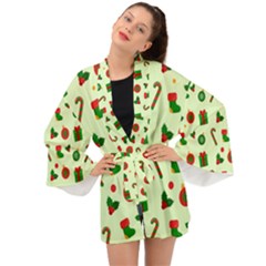 Festive Background Holiday Background Long Sleeve Kimono by Pakjumat