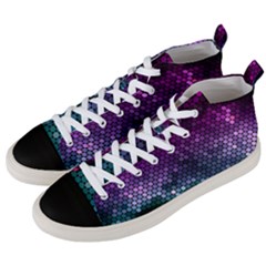 Digital Abstract Party Event Men s Mid-top Canvas Sneakers