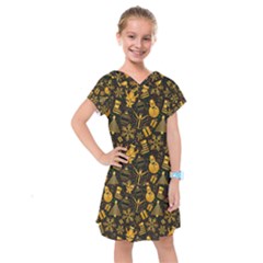 Christmas Background Kids  Drop Waist Dress