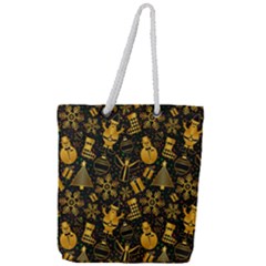 Christmas Background Full Print Rope Handle Tote (large)