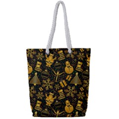 Christmas Background Full Print Rope Handle Tote (small)