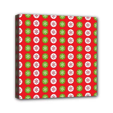 Festive Pattern Christmas Holiday Mini Canvas 6  X 6  (stretched)