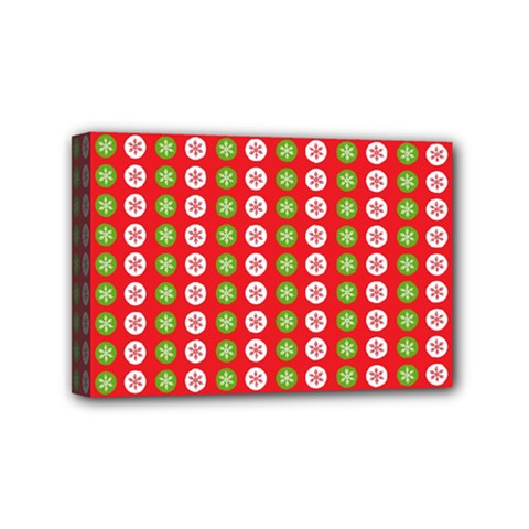 Festive Pattern Christmas Holiday Mini Canvas 6  X 4  (stretched)