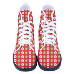 Festive Pattern Christmas Holiday Women s High-top Canvas Sneakers