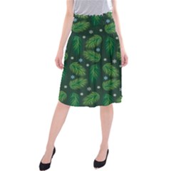 Leaves Snowflake Pattern Holiday Midi Beach Skirt