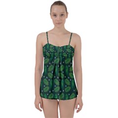 Leaves Snowflake Pattern Holiday Babydoll Tankini Set by Pakjumat