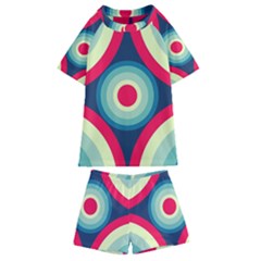 Circle Pattern Repeat Design Kids  Swim T-shirt And Shorts Set by Pakjumat