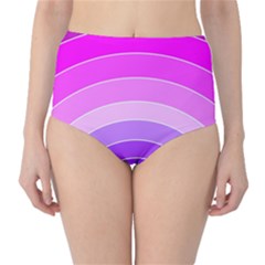Pink Rainbow Purple Design Pattern Classic High-waist Bikini Bottoms by Pakjumat