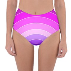 Pink Rainbow Purple Design Pattern Reversible High-waist Bikini Bottoms by Pakjumat