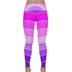 Pink Rainbow Purple Design Pattern Lightweight Velour Classic Yoga Leggings by Pakjumat