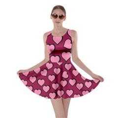 Pattern Pink Abstract Heart Skater Dress by Pakjumat