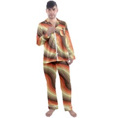 Twirl Swirl Waves Pattern Men s Long Sleeve Satin Pajamas Set by Pakjumat