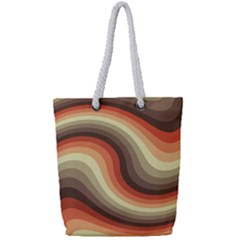 Twirl Swirl Waves Pattern Full Print Rope Handle Tote (small) by Pakjumat