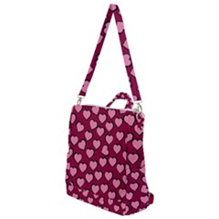 Pattern Pink Abstract Heart Crossbody Backpack by Pakjumat