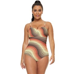 Twirl Swirl Waves Pattern Retro Full Coverage Swimsuit by Pakjumat