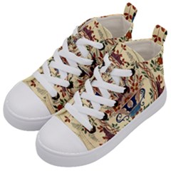 Vintage Antique Plate China Kids  Mid-top Canvas Sneakers by Pakjumat