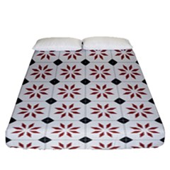 Tile Pattern Design Flowers Fitted Sheet (queen Size) by Pakjumat