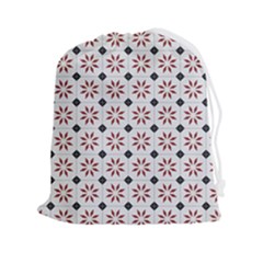 Tile Pattern Design Flowers Drawstring Pouch (2xl) by Pakjumat