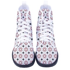 Tile Pattern Design Flowers Men s High-top Canvas Sneakers by Pakjumat