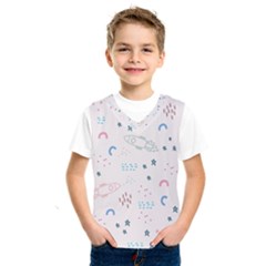 Spaceship Pattern Star Kids  Basketball Tank Top