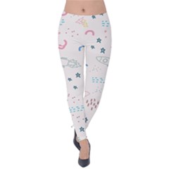 Spaceship Pattern Star Velvet Leggings by Pakjumat