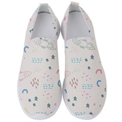 Spaceship Pattern Star Men s Slip On Sneakers by Pakjumat