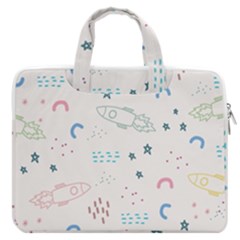 Spaceship Pattern Star Macbook Pro 13  Double Pocket Laptop Bag by Pakjumat