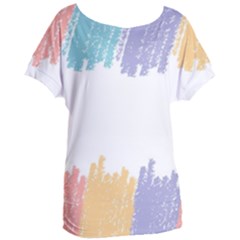 Border Frame Colorful Brush Strokes Women s Oversized T-shirt by Pakjumat