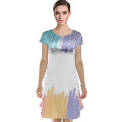 Border Frame Colorful Brush Strokes Cap Sleeve Nightdress by Pakjumat