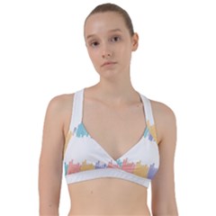 Border Frame Colorful Brush Strokes Sweetheart Sports Bra by Pakjumat