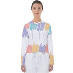 Border Frame Colorful Brush Strokes Women s Slouchy Sweat by Pakjumat