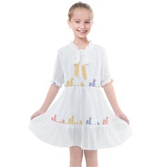 Border Frame Colorful Brush Strokes Kids  All Frills Chiffon Dress by Pakjumat