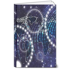 Continents Stars Networks Internet 8  X 10  Hardcover Notebook by Pakjumat