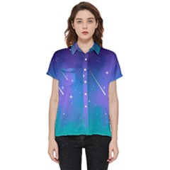 Stars Sky Cosmos Galaxy Short Sleeve Pocket Shirt