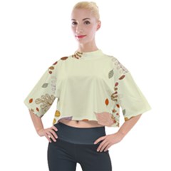 Autumn Border Frame Background Mock Neck T-shirt by Pakjumat