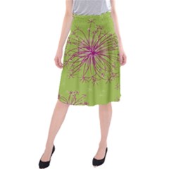 Dandelion Flower Background Nature Flora Drawing Midi Beach Skirt